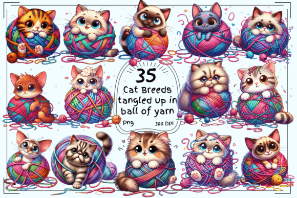 Cats Tangled Up in a Ball of Yarn Vol.1: Infusing Playful Energy into Your Designs