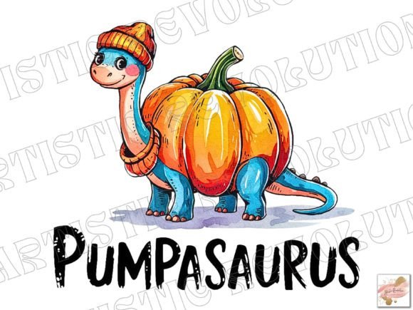 Charming Autumnal Graphics: The Versatile Fall Cute Dinosaur PNG