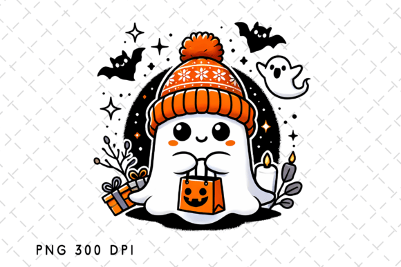 Charming Cute Ghost PNG for Spooky Halloween Design