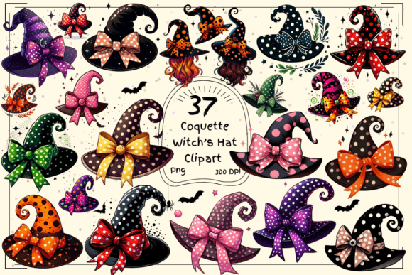 Coquette Witch’s Hat with a Polka Dot: A Spellbinding Design Asset