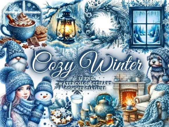 Elevate Holiday Projects with Watercolor Winter Clipart