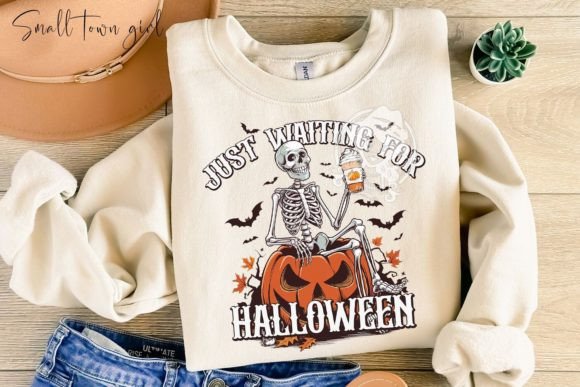 Embrace the Spooky Season with the Just Waiting for Halloween Png