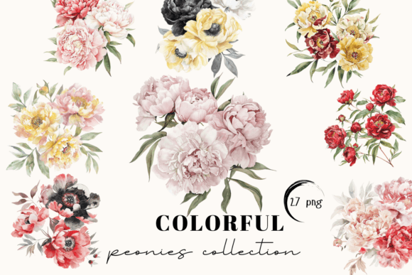 Peony Watercolor Clipart: A Scrapbook Design Essential