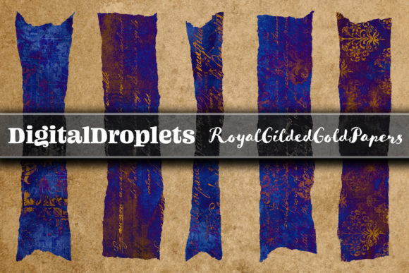 Royal Gilded Gold | 20 Free Washi Tapes for Digital Craft