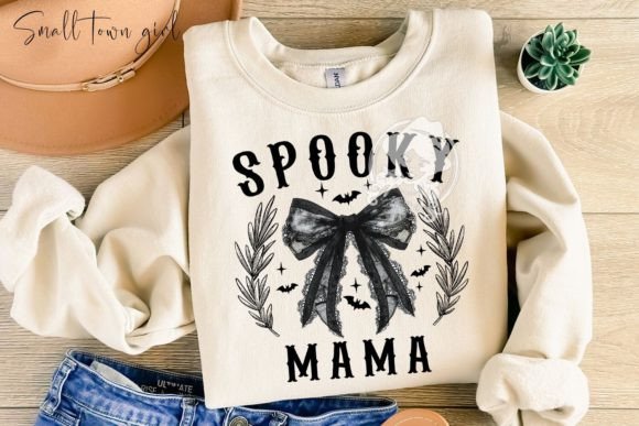 Spooky Mama Halloween Bow PNG: A Design Asset with Character