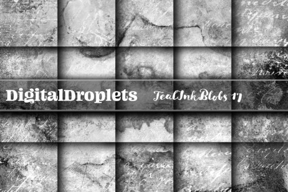 Teal Ink Blobs Vol. 17: A Textured Paper Collection