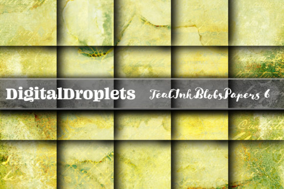 Teal Ink Blobs Vol. 6: A Paper Set for Textured Design