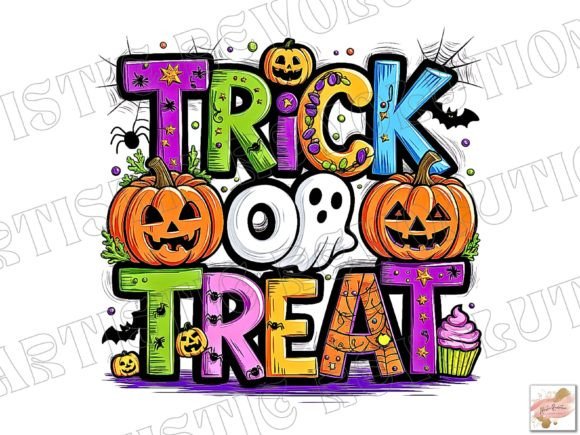 Trick or Treat Halloween Ghost Pumpkin Font