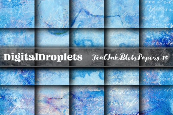 Unlocking Creative Potential with Teal Ink Blobs Vol. 10